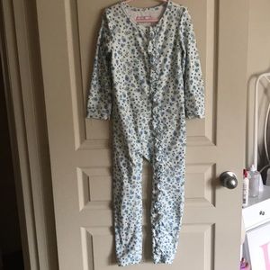 Sweet Honey one piece pajama loungewear - blue flowers - size 8